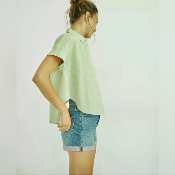 Madewell Hilltop Shirt Geo Texture Button
Down Green Sun Faded Mint Medium - Picture 3 of 8